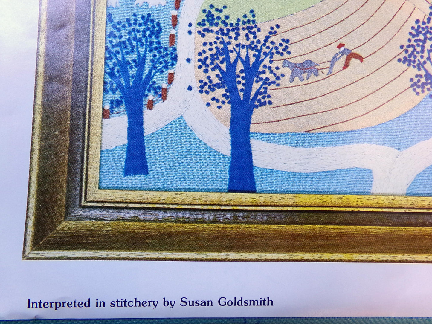 Vintage The BIG FARM In The SPRING Paragon Crewel Embroidery Kit #0125, American Folk Art Stitchery, Susan Goldsmith