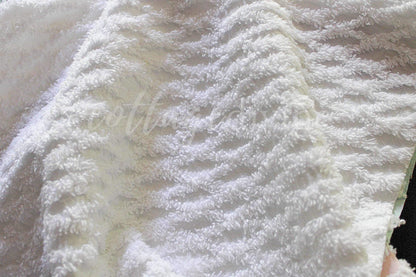 White Lattice Vintage Chenille Fabric, Simple Diamond Design, 18" x 24" inches Piece, 100% Cotton