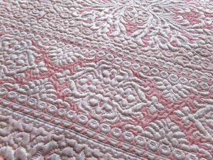 Vintage Luxury Pink Tapestry Fabric, Shimmer Woven Heavyweight Sewing Material, Lovely for Small Bags, Wall Hanging, 19" x 23" inch piece