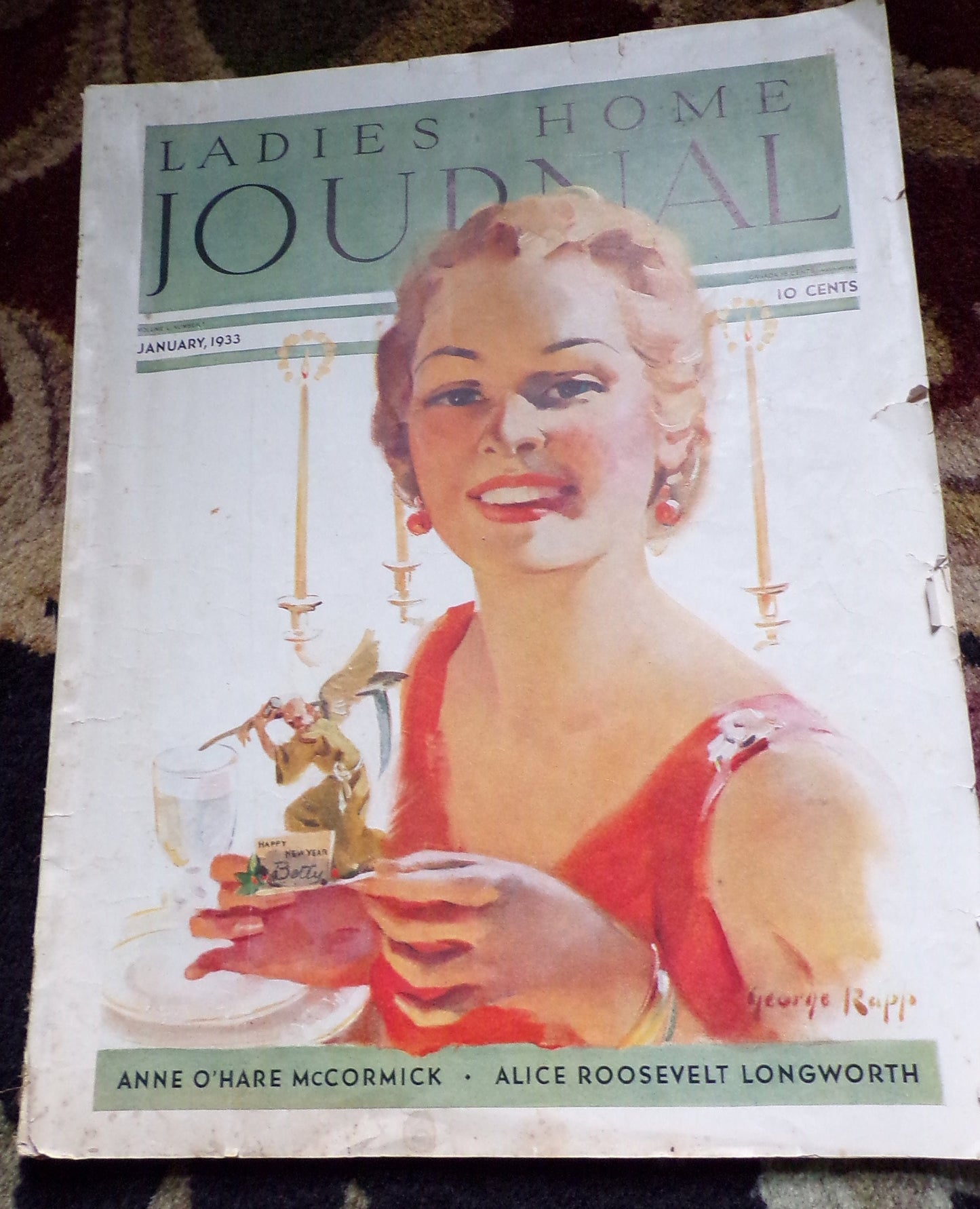 Ladies Home Journal January 1933 Magazine, Vintage Advertising, Alice Roosevelt Longworth