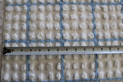 Puffy White Pops Vintage Chenille FABRIC, 12" x 18" inch Piece, 100% Cotton, 1950s era