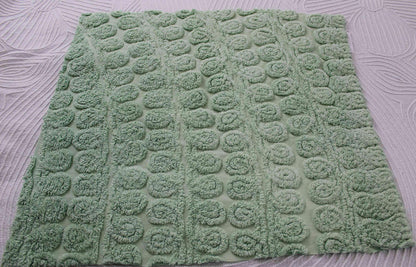 Delicious Mint Ice Cream Vintage Chenille Fabric, Plush 21" x 24" inch piece in curlicue swirl pattern