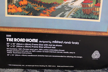Dimensions THE ROAD HOME Vintage Needlepoint Embroidery Kit Country Scene 2226