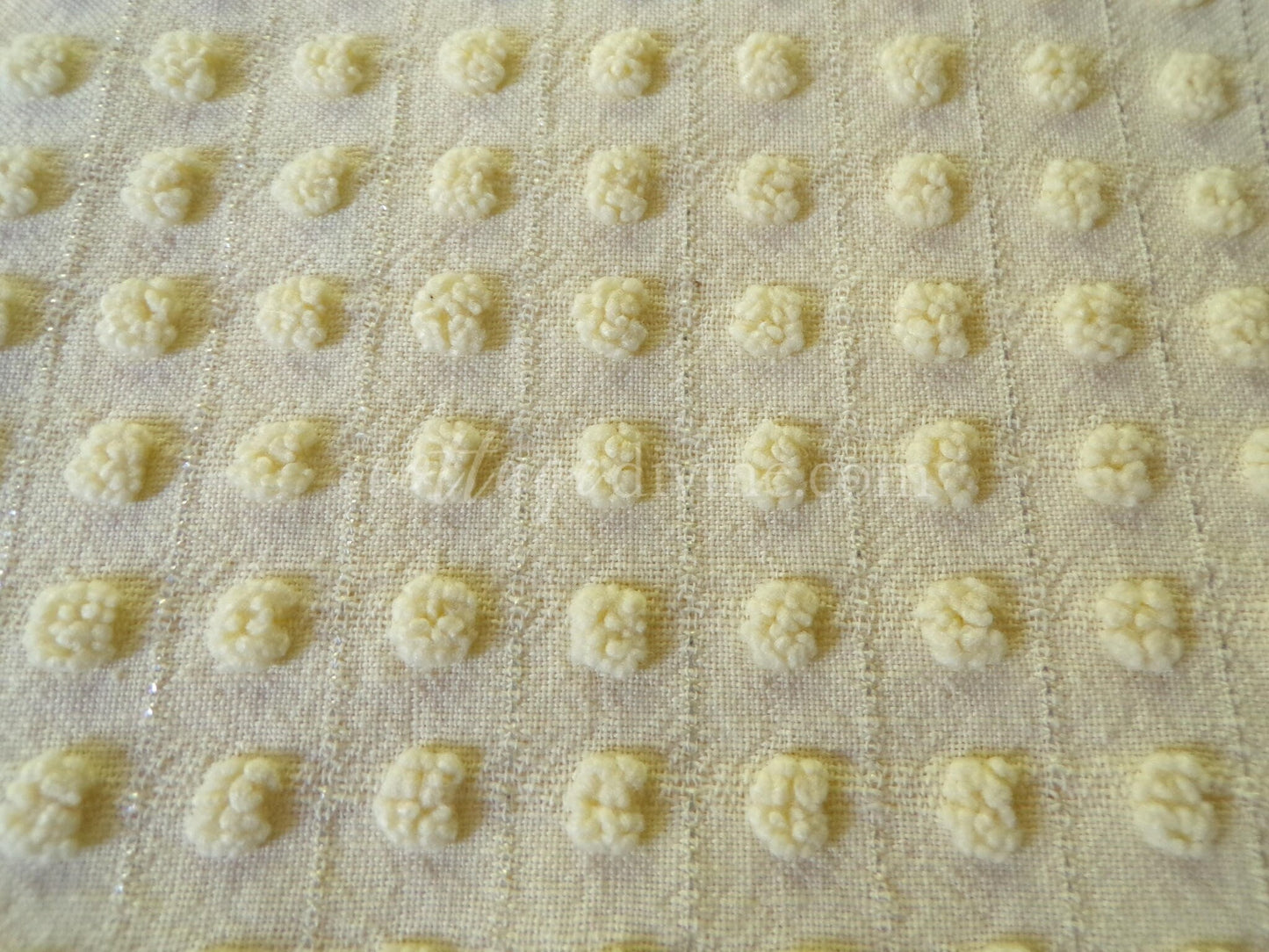 Cheerful Yellow Pops FABRIC Piece, from Vintage Morgan Jones Chenille Bedspread, 23" x 32"-inches