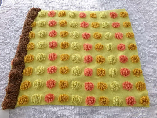 Wild Color Candy Coin Dot Vintage Chenille Fabric, Ultra Lightweight Cotton Polka Dot Sewing Material, 15" x 16" inch Piece