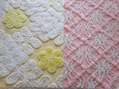 Vintage Chenille Fabric Bundle - 2 Pieces 12" x 18" each | Perfect Stash Builder for Fiber Arts & Crafting