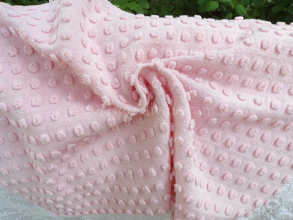 Mini Fabric Bundle, "Cottage Coordinates" 2 Pieces from Vintage Chenille Bedspreads, 12" x 18" and 15" x 18" inches, for Quilts & Crafts