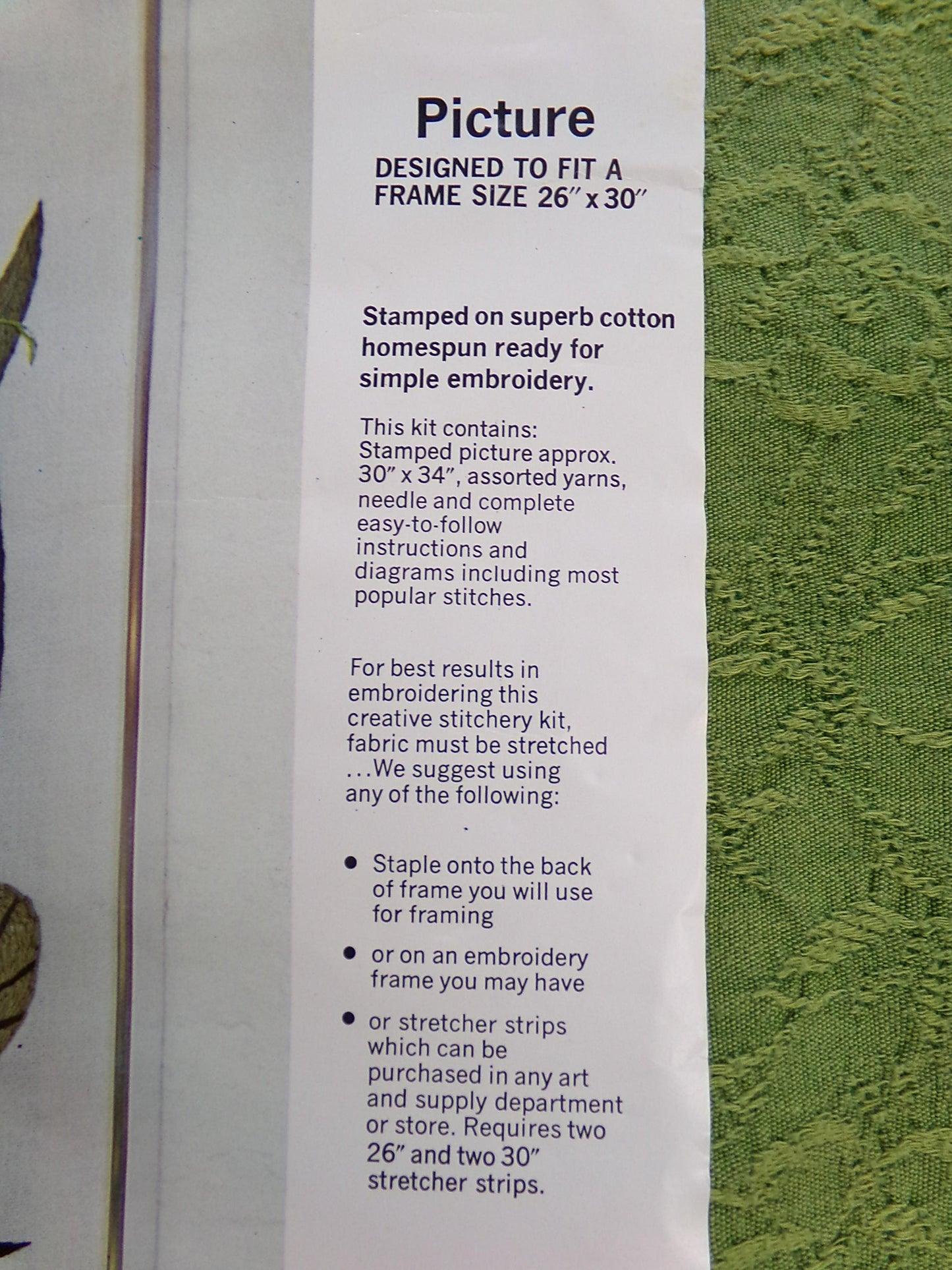 GREENERY Crewel Embroidery Kit, BOTANICAL Boho Vintage Paragon Needlecraft Creative Stitchery #0208