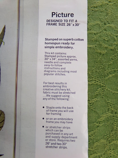 GREENERY Crewel Embroidery Kit, BOTANICAL Boho Vintage Paragon Needlecraft Creative Stitchery #0208