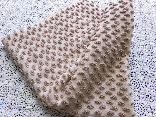 Chocolate Milkshake Pops Vintage Chenille Material, Elongated Nubby Brown Popcorn Design, 20" x 25" inch Piece, Retro 1960s Fabric