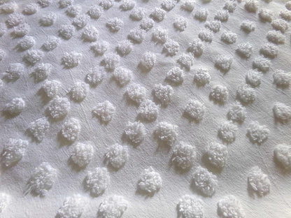 Diamond Dot Chenille Fabric, 19" x 28" inch vintage style piece, simple modern pattern for quilts & crafting