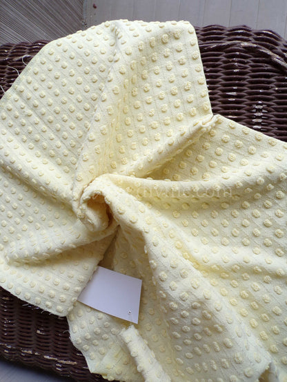Cheerful Yellow Pops FABRIC Piece, from Vintage Morgan Jones Chenille Bedspread, 23" x 32"-inches