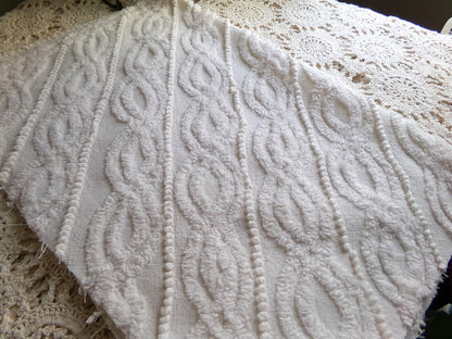 angelic infinity links vintage chenille fabric, lovely sewing material with great texture & presentation, 16" x 21" inch piece