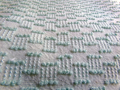vintage texturized chenille fabric, dancing sage green tempo tufts, 18" x 24" inch piece of sewing material for quilting & crafts