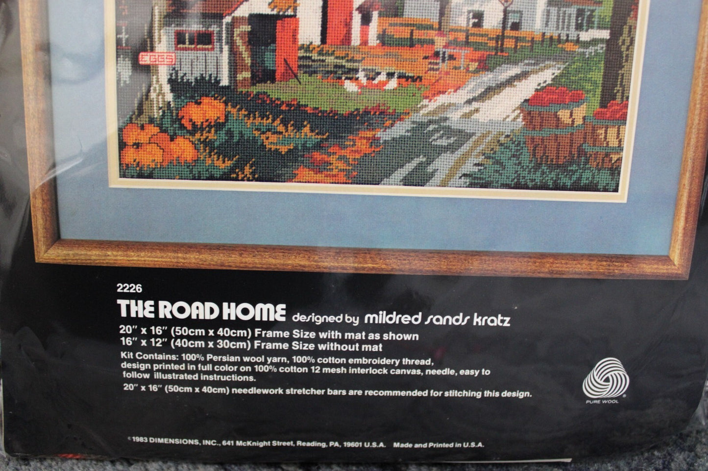 Dimensions THE ROAD HOME Vintage Needlepoint Embroidery Kit Country Scene 2226