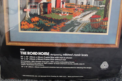 Dimensions THE ROAD HOME Vintage Needlepoint Embroidery Kit Country Scene 2226