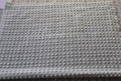 Pastel Aqua Shimmer Pop Vintage Chenille Fabric, 28" x 19" inch Piece, Versatile in Quilting & Craft Projects