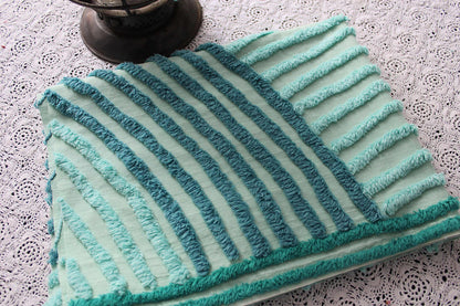 Dramatic Waves Vintage Chenille Fabric Cut from an Antique Chenille Bedspread, 20" x 26" Inch Piece, Unique Bold Design