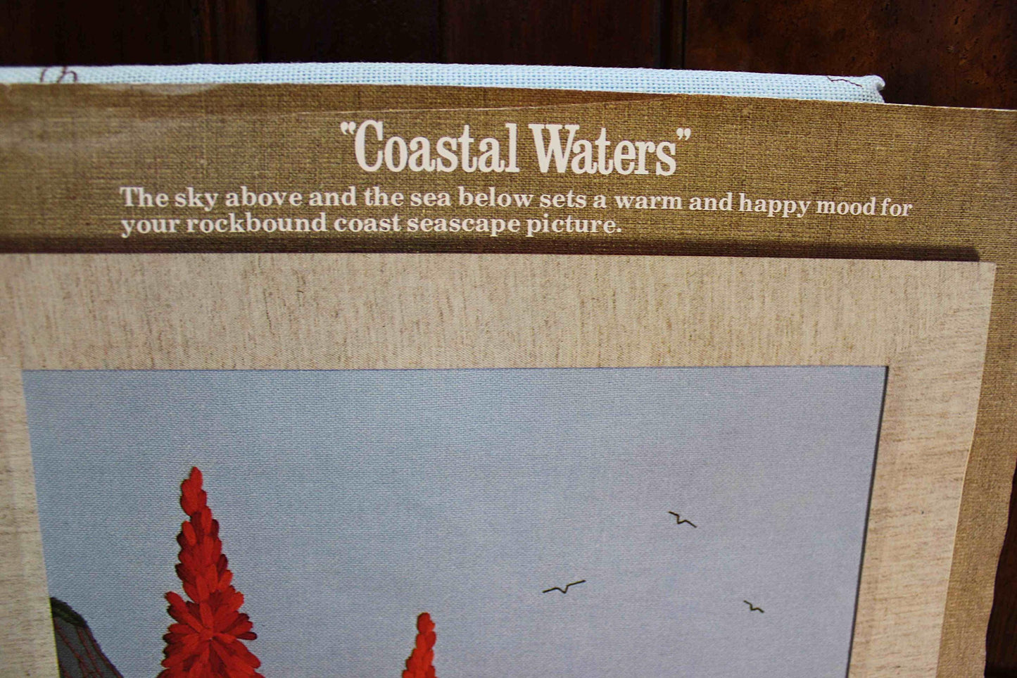 COASTAL WATERS Vintage Paragon Needlecraft Crewel Embroidery Stitchery Kit #0612, Beautiful Seaside Floral Design by Georgia Ball