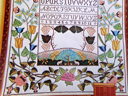 Vintage MUSEUM SAMPLER Embroidery Kit, Cooper-Hewitt Smithsonian Institution, Paragon Creative Crewel Stitchery, 0237, Linen Canvas