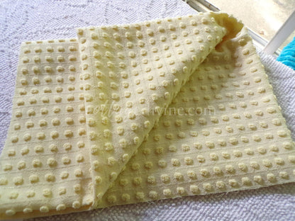Cheerful Yellow Pops FABRIC Piece, from Vintage Morgan Jones Chenille Bedspread, 23" x 32"-inches