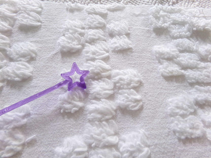 Cute Chenille Fabric Shabby Daisy Print, vintage style versatile white sewing material, 18" x 26" inches