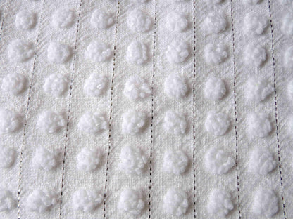 Simple White Pop Chenille Fabric, 20" x 24" inch Vintage Morgan Jones Piece, cotton blend with silver shimmer lurex