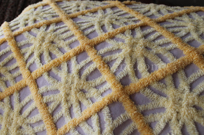 Cosmic Starburst Vintage Chenille Quilt Fabric, 24" x 20" inch Piece, Very Unique