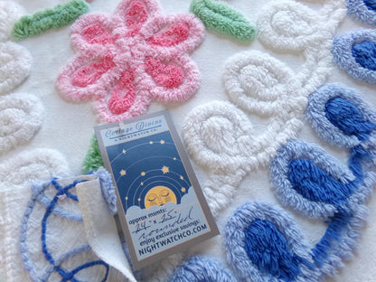 sweet 'n shabby vintage chenille fabric, pink & blue rose heart design, 24" x 25" piece of sewing material