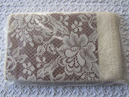 Vintage Wide Jacquard Lace Window Curtain Panel, Rose Garden, Single (Not a Pair), 60"W x 84"L, NOS