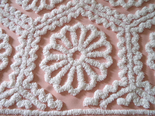 Lovely Fabric from Vintage Chenille Bedspread, 26" x 19" inch Piece, Shabby Sweet in DIY Pillows & Quilts