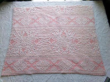Vintage Luxury Pink Tapestry Fabric, Shimmer Woven Heavyweight Sewing Material, Lovely for Small Bags, Wall Hanging, 19" x 23" inch piece
