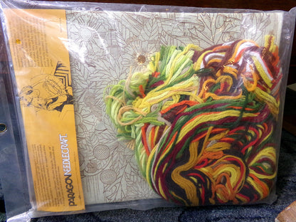 FALL ARRANGEMENT Vintage Floral Crewel Stitchery Kit, Boho Autumn Paragon 0810 Stitchery, Georgia Ball Design