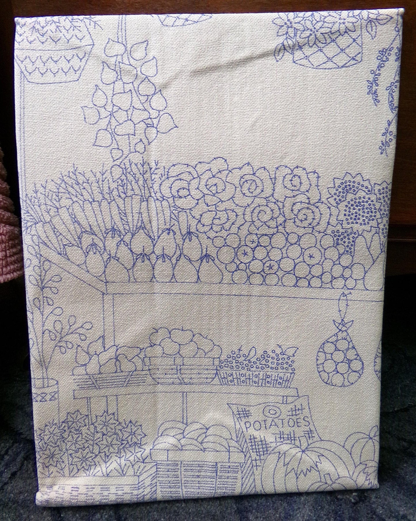 FARMER'S MARKET Vintage Crewel Embroidery Kit, Paragon Needlecraft Creative Stitchery 0223, Barbara Sparre 1970s Design