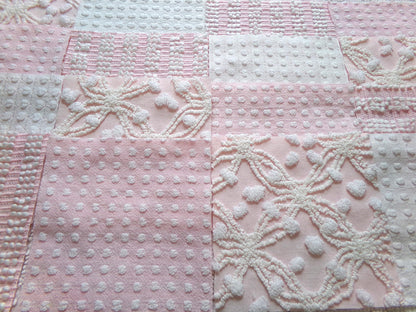 peaceful pinks 6" chenille fabric squares, set of 17 cottage chic quilt blocks for quilting, sewing & crafts