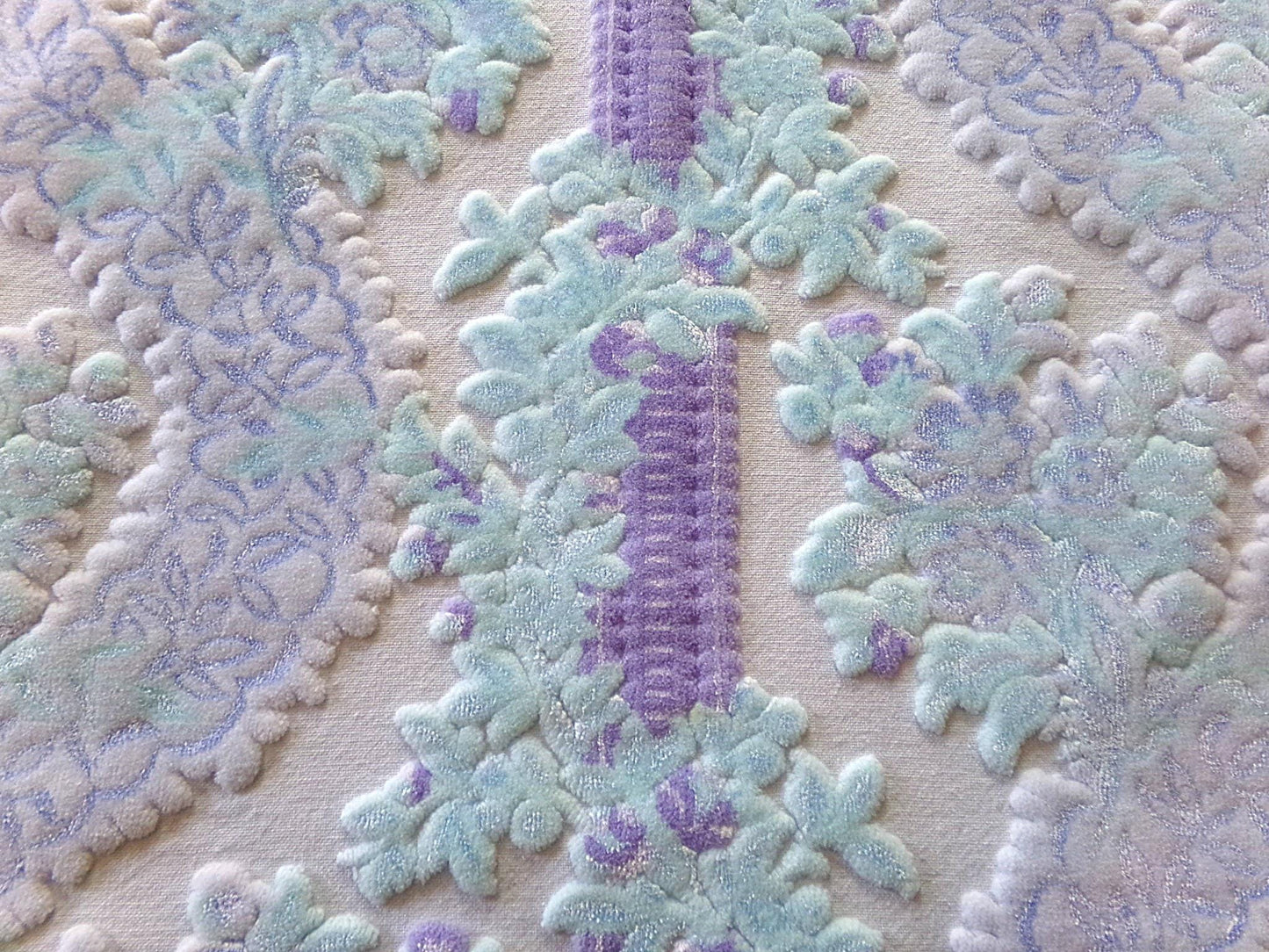 cut velvet fabric starry shimmer luxury Bates vintage tapestry chenille material, 12" x 21" inch piece ideal in totes & bags