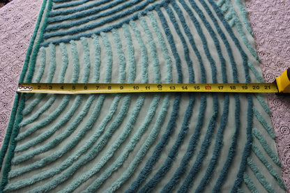 Dramatic Waves Vintage Chenille Fabric Cut from an Antique Chenille Bedspread, 20" x 26" Inch Piece, Unique Bold Design
