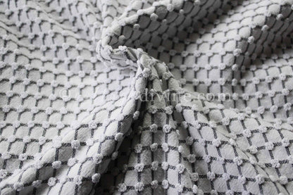 Chic Micro Mini Pop Black & White Vintage Chenille Quilt FABRIC, 18" x 24" Piece, Lightweight Cotton
