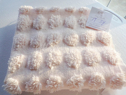 Fluffy Jumbo Coin Pops Vintage Chenille Quilt Fabric, Radiant Blush, 18" x 34" Piece, Lovely in Handmade Quilts