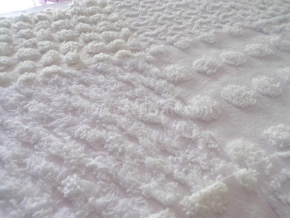 White Chenille Quilt Squares Set, "Serene Snowdrifts" from Vintage Bedspread Fabric, 16 Blocks, 6" inch