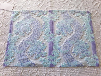 cut velvet fabric cosmic shimmer lux Bates vintage tapestry chenille material, 13" x 21" inch piece great in totes & bags
