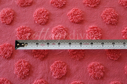 Jumbo Juicy Watermelon Pops Vintage Style Chenille Fabric, Wideset Coin Pop Design, 22" x 27" inch piece