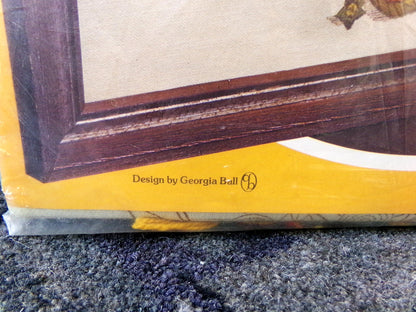 FALL ARRANGEMENT Vintage Floral Crewel Stitchery Kit, Boho Autumn Paragon 0810 Stitchery, Georgia Ball Design