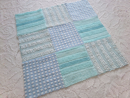 Beach Girl Vintage Patchwork Chenille Fabric Craft Panel - 16" square great for Pillows, Quilting, Wall Hangings