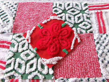 Merry Christmas Quilt Squares, Craft Square Set 17 Blocks in shades of holiday red, green & white, 6" x 6" inch for Xmas stockings, quilts