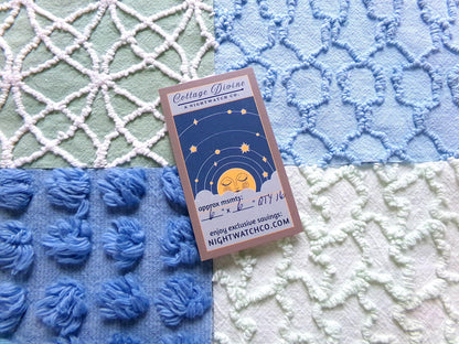 misty mermaid chenille fabric squares, 16 vintage 6" quilt blocks in coastal blue & green, for sewing, crafts, fiber arts