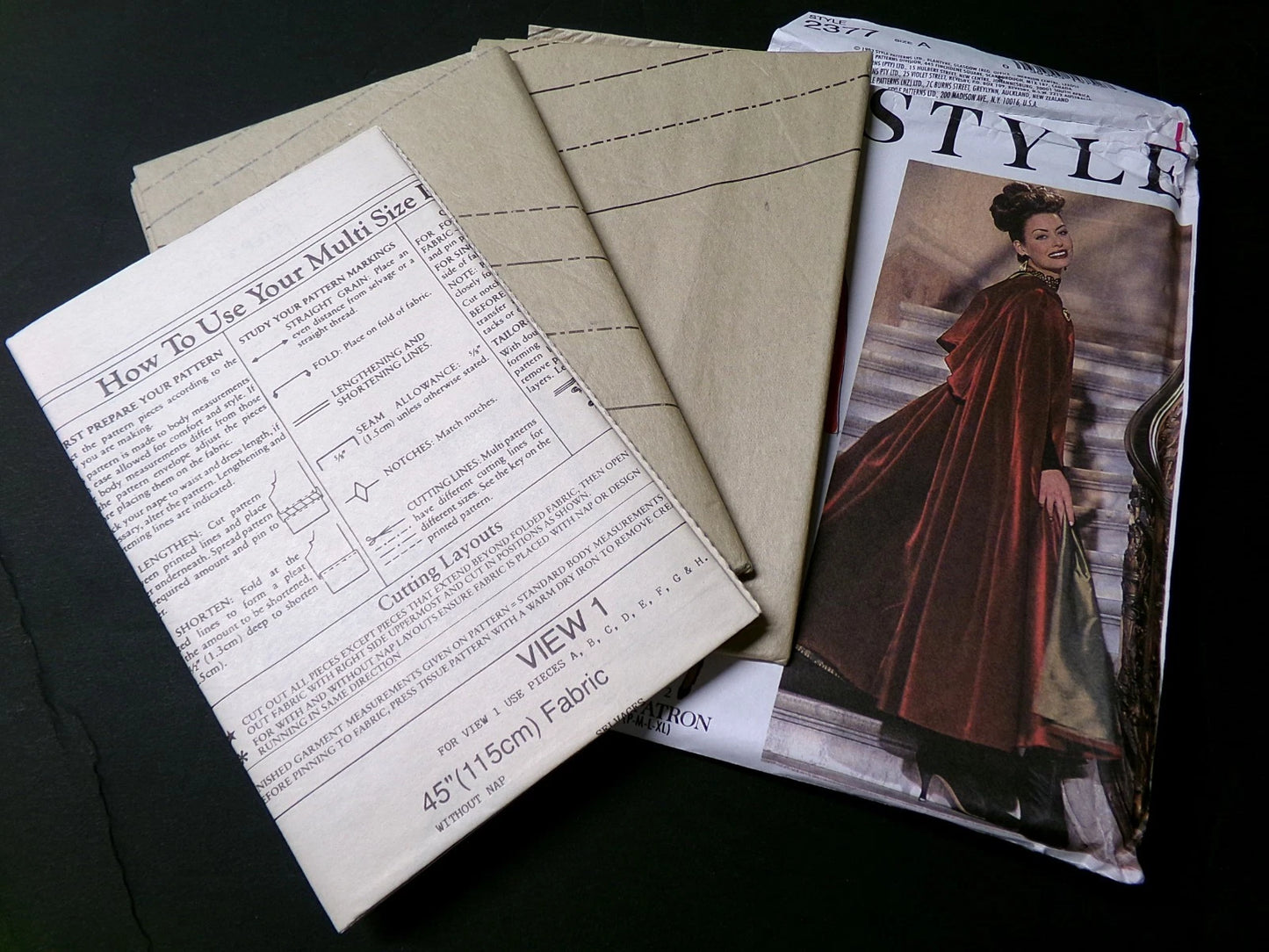 Vtg Style Sewing Pattern 2377 Hooded Cape Size S-M-L-XL UNCUT OOP 1993 Glamour