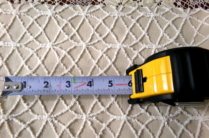 Cafe Mocha Vintage Chenille Fabric, Skinny Tuft Illusion Design, 18" x 24" Piece Quilt Material