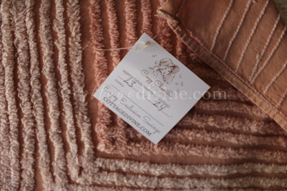 Nostalgic Cozy Tonal Pink Vintage Chenille Quilt Fabric, 23" x 24" inch Piece, Lovely in Handmade Quilts