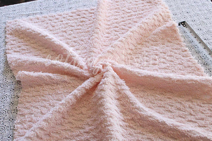 Simple Peach Glow Vintage Style Chenille Fabric, Lattice Geometric Design, 20" x 25" inch piece